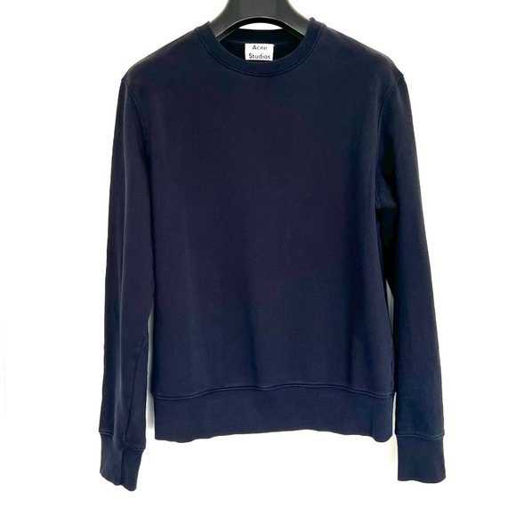 Acne Studios Mens Navy Casey Crewneck - Size Small - Picture 1 of 8